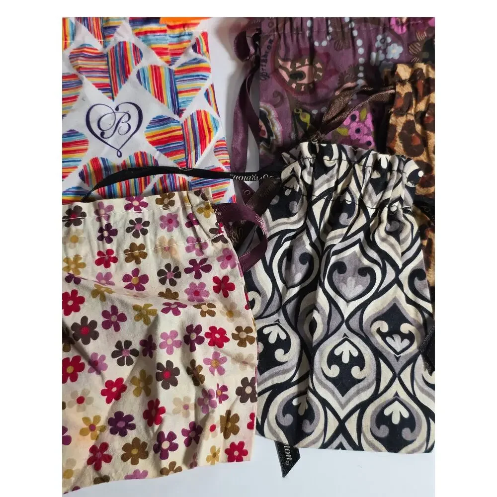 Brighton Jewelry Pouch Lot of 13 Drawstring Bags, Mixed Patterns, Like New
